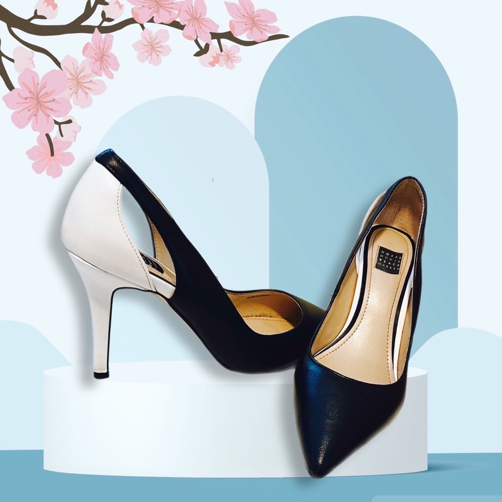 high heels black and white